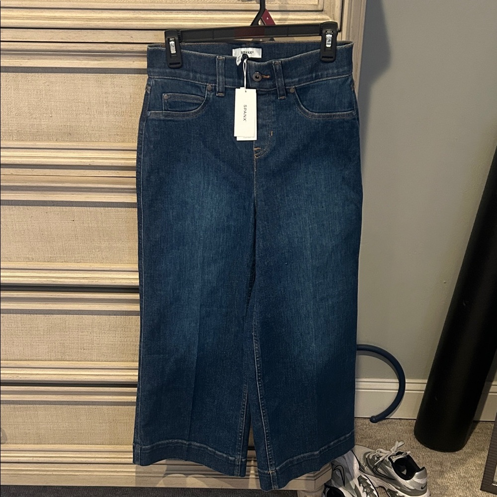 SPANX Dark Blue Wide Leg Jeans (petite)